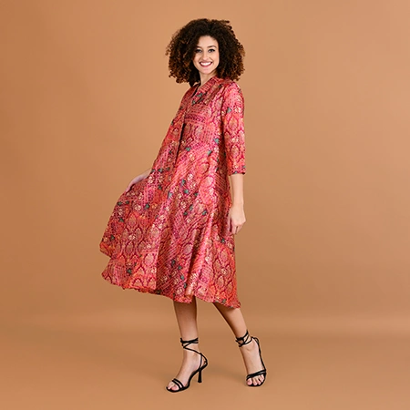  Professional Modeling Photoshoot for Wrap Midi Dress